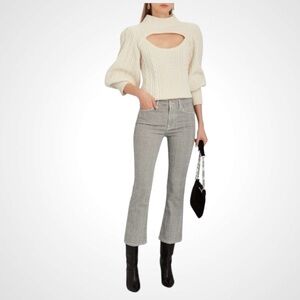 FRAME DENIM LE CROP MINI BOOT WINDOW PANE PANTS SIZE 26